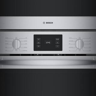 Bosch 500 Series 30 in. Double Electric Convection Wall Oven Self-Clean with Speed Cook Built-In Microwave in Stainless Steel HBL5754UC