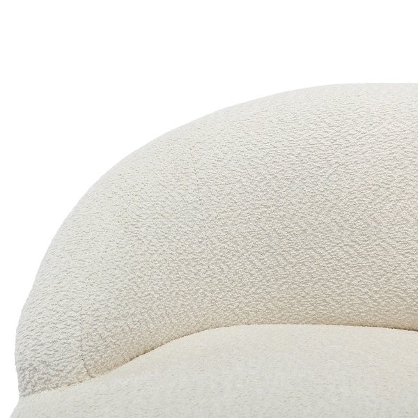 Mid Century 360 Degree Swivel Cuddle Barrel Accent Sofa Chairs， Round Armchairs with Wide Upholstered， Fluffy Fabric Chair