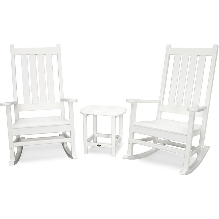 POLYWOOD Vineyard 3-Piece Rocking Set in White