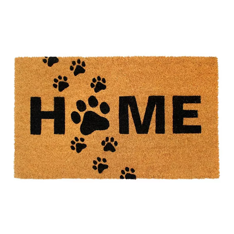 RugSmith Machine Tufted Puppy Paws Home Coir Doormat