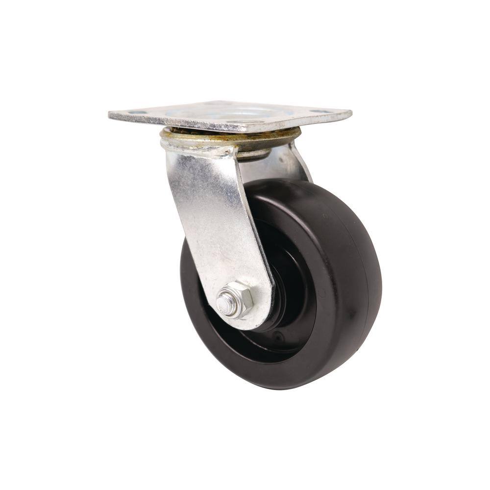 Shepherd 5 in. Black Polypropylene and Steel Swivel Plate Caster with 500 lb. Load Rating 9388