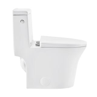 Swiss Madison Hugo 1-Piece 1.11.6 GPF Dual Touchless Flush Elongated Toilet in White Seat Included SM-1T265