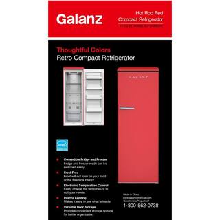 Galanz 11 cu. ft. Frost Free Convertible Upright Freezer or Fridge in Hot Rod Red with Electronic Temperature Control GLF11URDG16