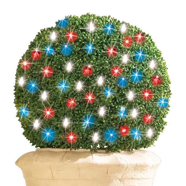 Collections Etc Set Of 70 Patriotic Led Lighted Bulb String Lights