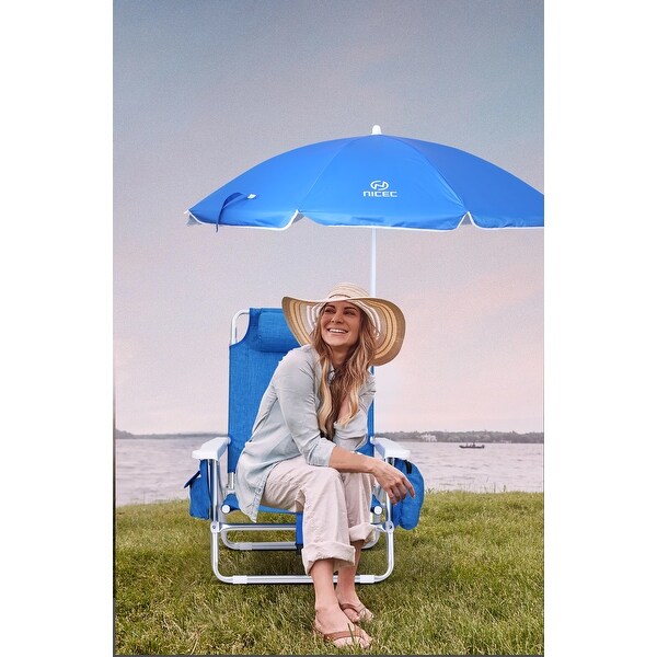 Backpack Beach Chair with Cooler and Umbrella，Cup Holder Outdoor，Ideal for Camping，BBQs，Travel，and Picnics