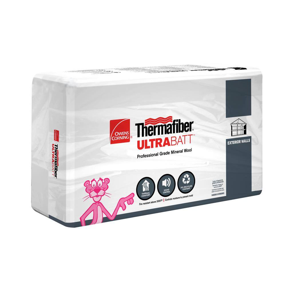 Owens Corning Thermafiber UltraBatt R-24 Unfaced Mineral Wool Insulation Batt 24 in. x 48 in. 763031