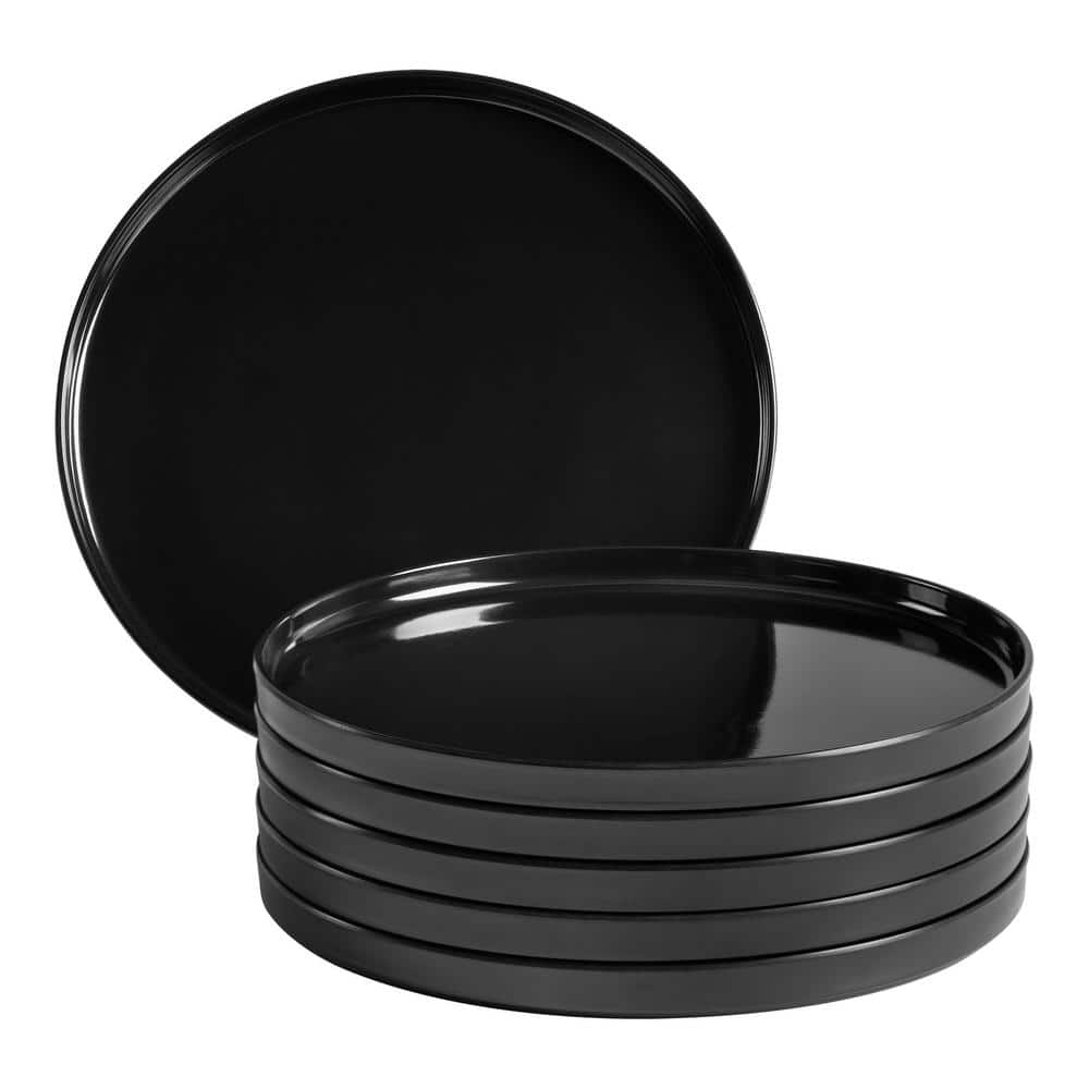 Home Decorators Collection Trenblay Melamine Salad Plates in Charcoal Black (Set of 6) TPL1085MSBLK