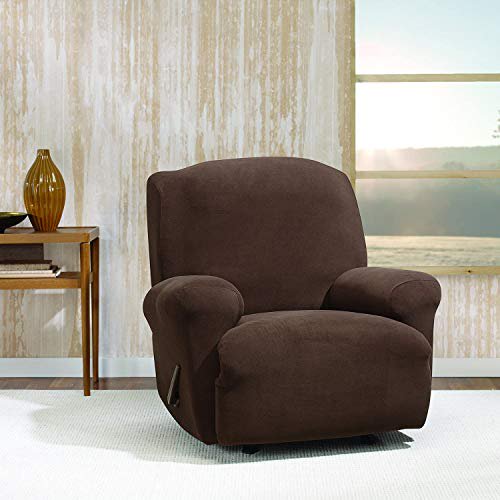 Stretch Morgan 1-Piece Recliner Furniture Cover, Chocolate