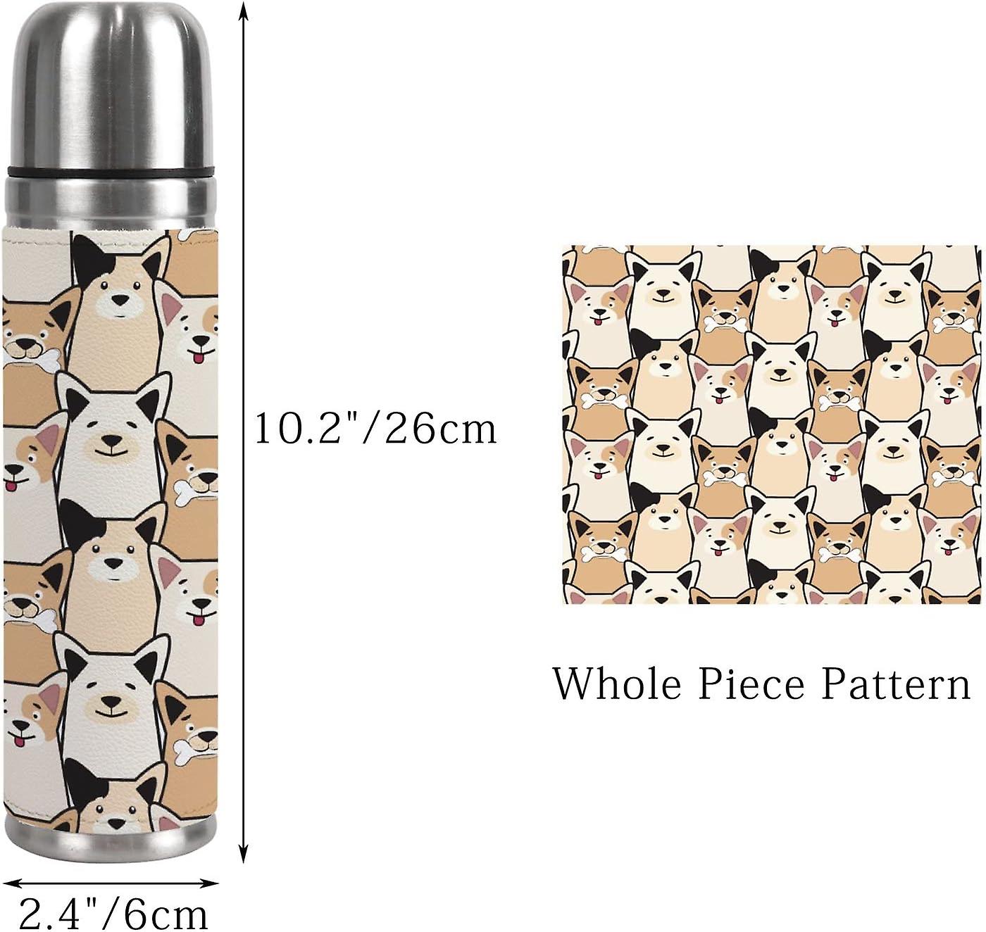 Insulated Mug Stainless Steel Water Bottle Dogs With Bones Vacuum Cup Travel Mug For Travel School Office