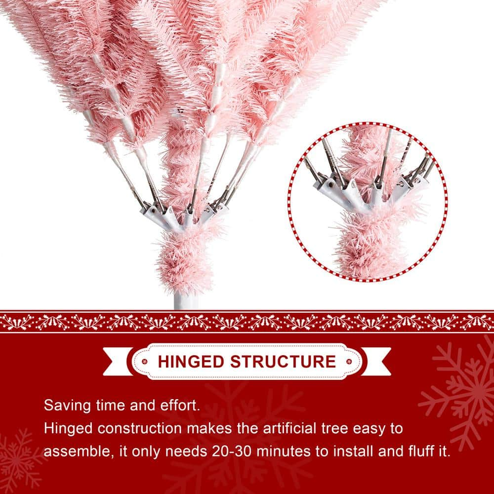 9 ft. Pink Pencil Tinsel Artificial Christmas Tree