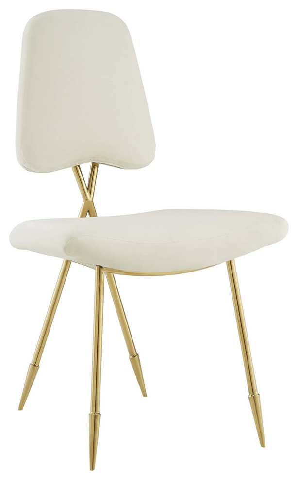 Ponder Dining Side Chair Set of 4  Ivory   Midcentury   Dining Chairs   by Homesquare  Houzz