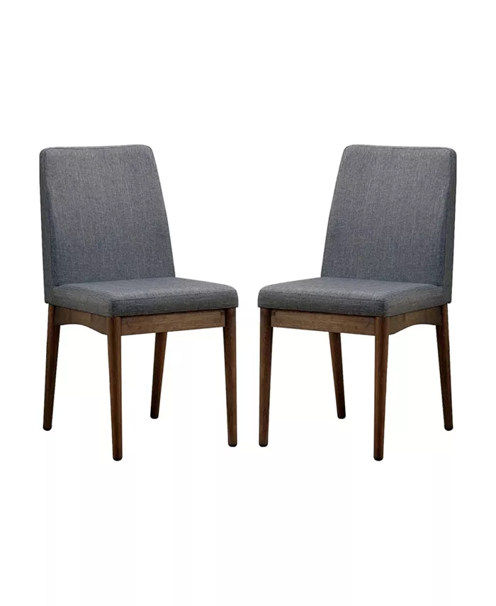 Simple Relax Set of 2 Dining Side Chairs in Natural Tone and Gray