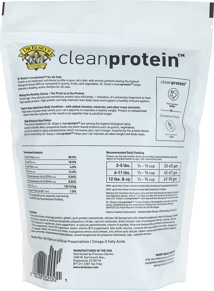 Dr. Elsey's Clean Protein Turkey Recipe Grain-Free Dry Cat Food