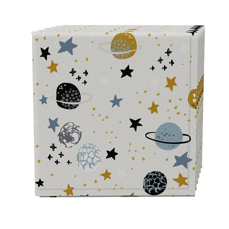 Napkin Set of 4， 100% Cotton， 20x20， Cartoon Galaxy