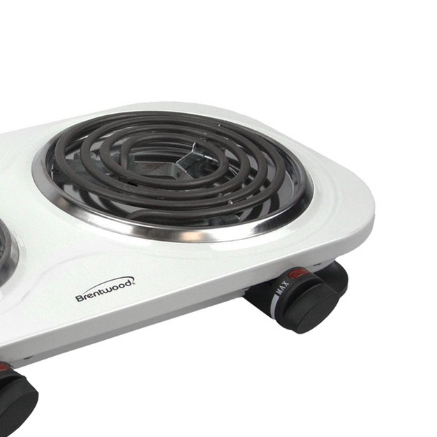 Brentwood Electric 1500w Double Burner In White