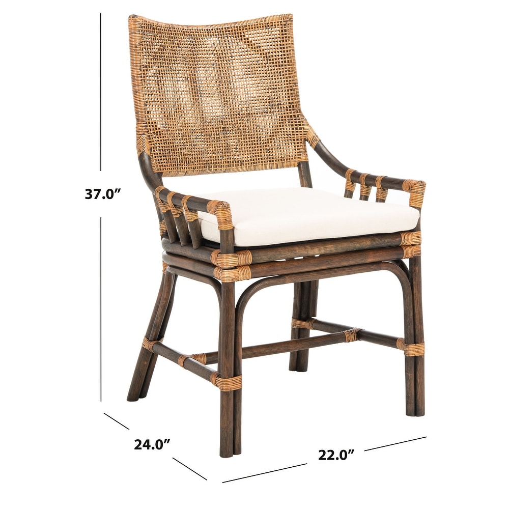 SAFAVIEH Donatella Coastal Rattan Cushion Chair   22\