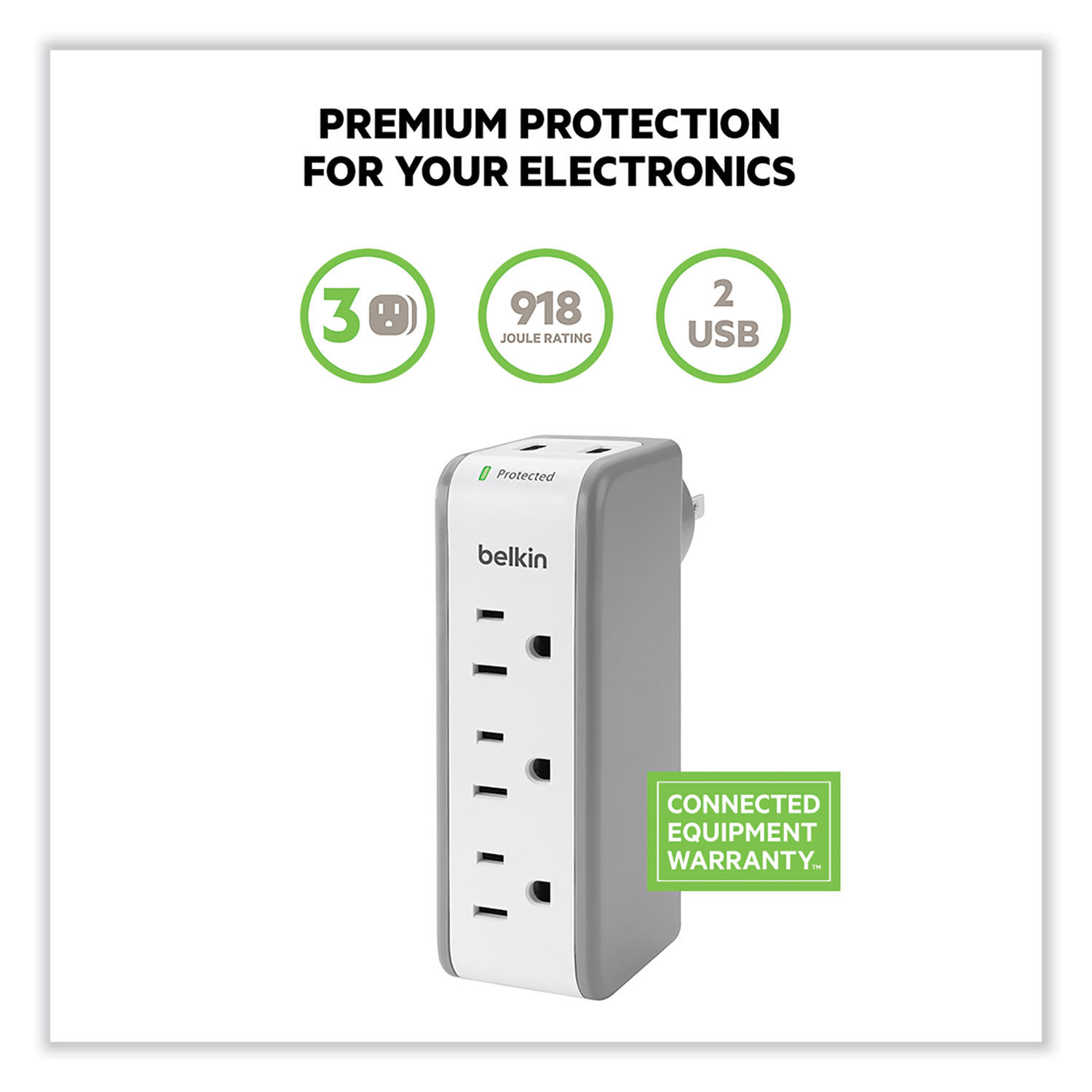 Wall Mount Surge Protector by Belkinandreg; BLKBZ103050TVL