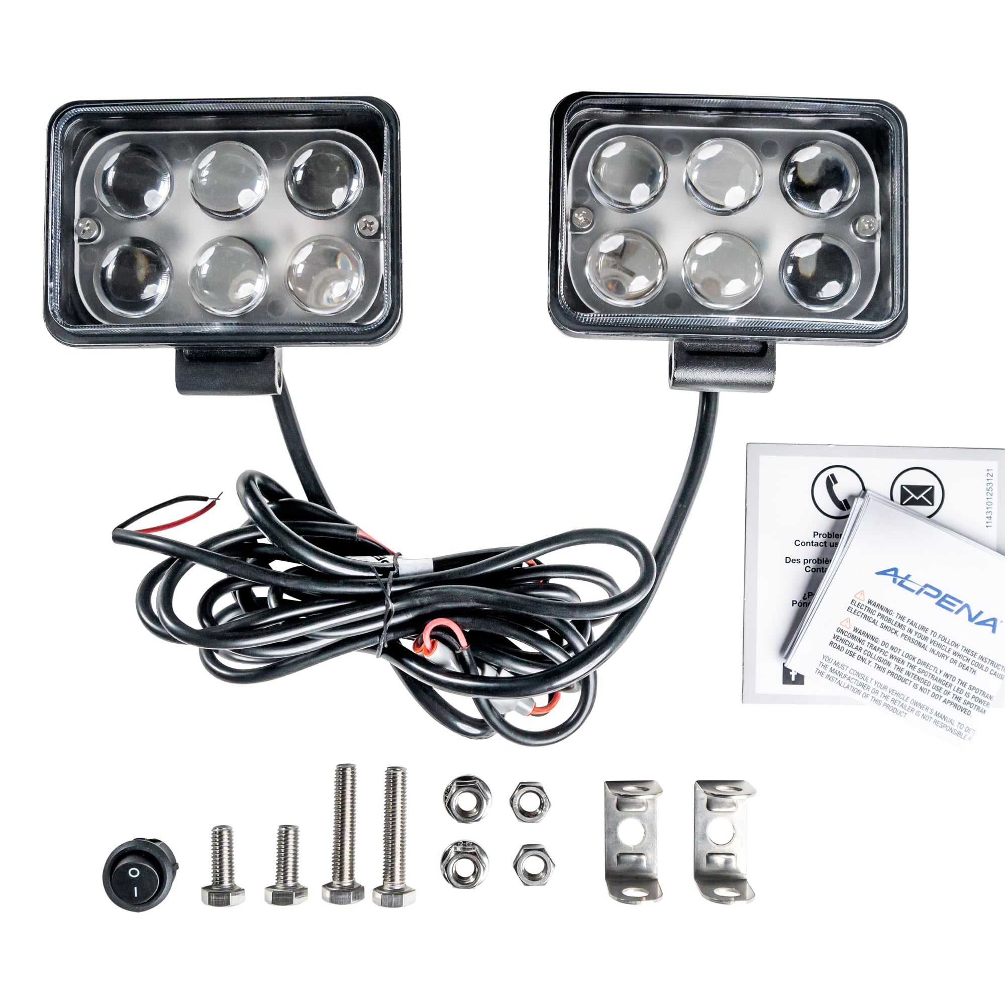 Alpena LED Spotranger Auxiliary Driving Spotlights， 77617， Universal Fit for Cars， Trucks， SUVs， Vans (Pack of 2)