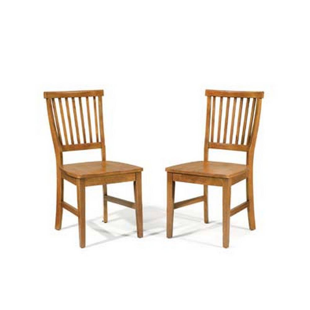 HOMESTYLES Arts and Crafts Cottage Oak Dining Chair (Set of 2) 5180-802