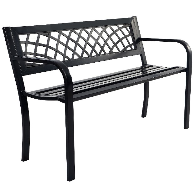 Tangkula Antique Steel Bench Patio Garden Chair Porch Cast For Outdoor