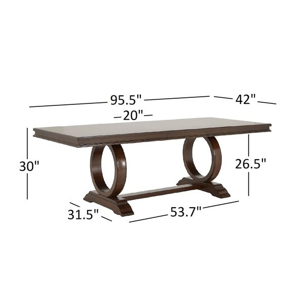 Willa Wood Extendable Trestle Base Dining Table by iNSPIRE Q Classic - Cherry Brown