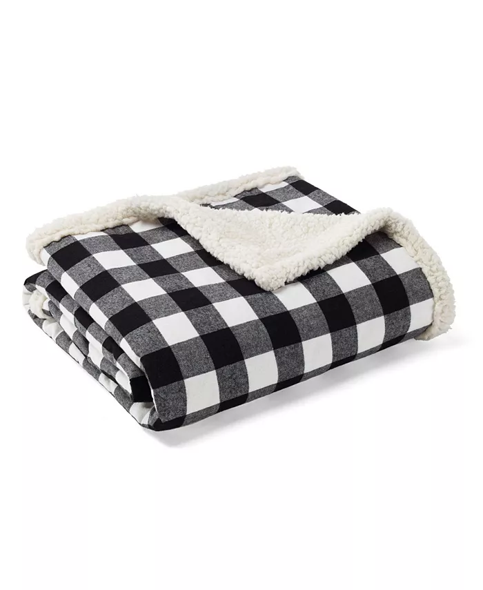 Eddie Bauer Ultra Soft Plush Fleece Reversible Throw Blanket， 60