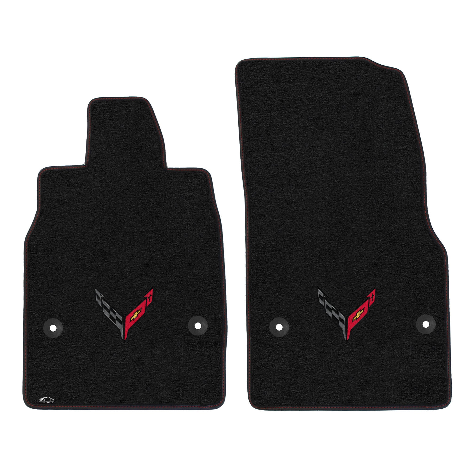 Lloyd Mats Custom Fit Floor Mats for Corvette C8 2020-ON LogoMat 2Pc Set Charcoal