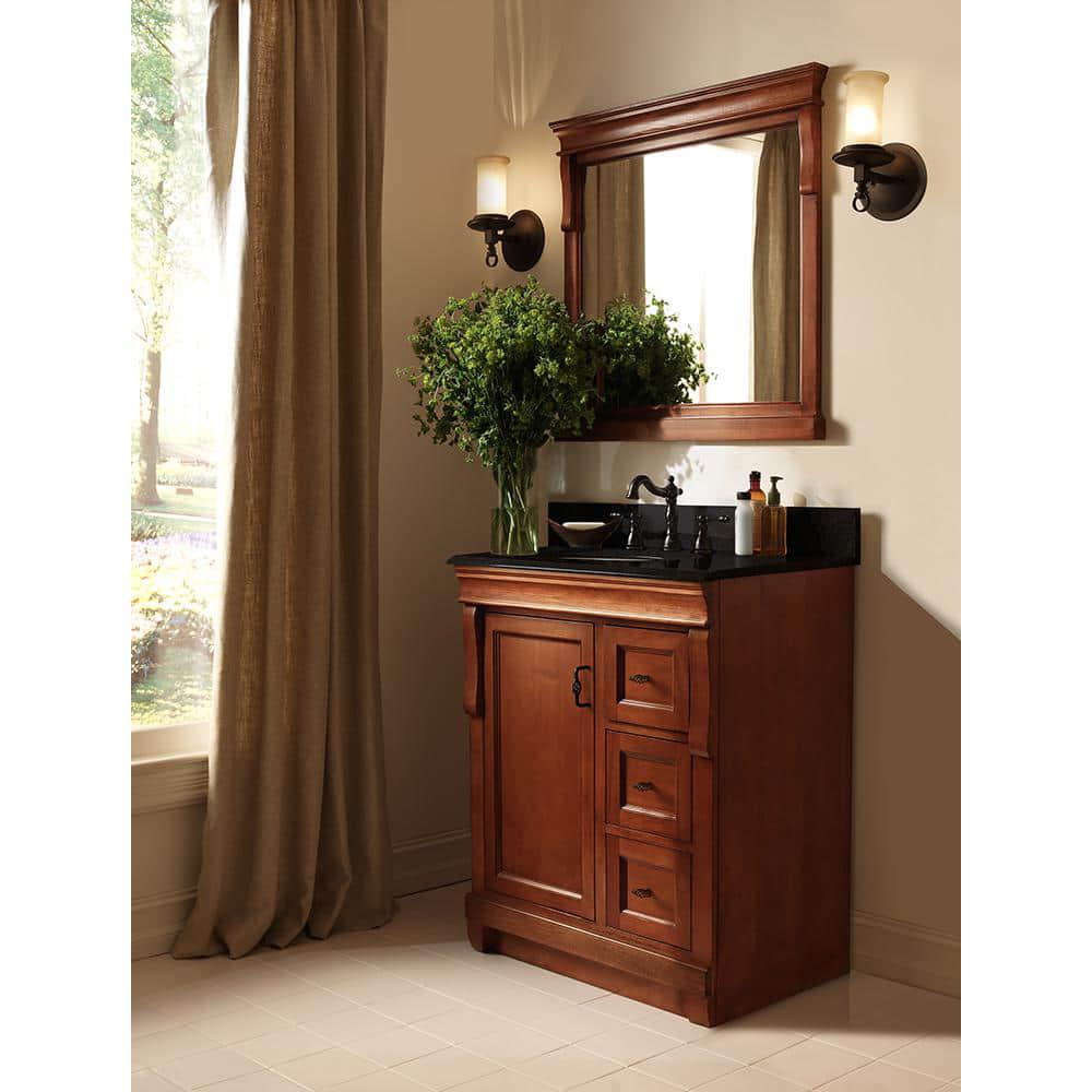 Home Decorators Collection Naples 24 in W Bath Vanity Cabinet Only in Warm Cinnamon with Right Hand Drawers