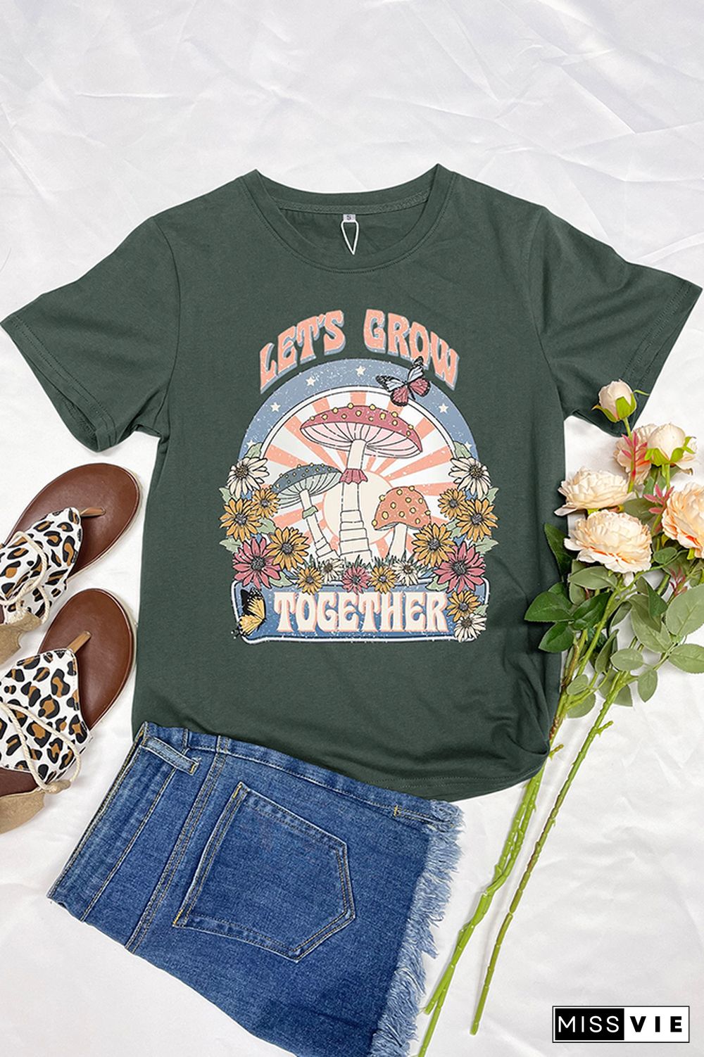 Let's Grow Together Short Sleeve Graphic Tee Wholesale