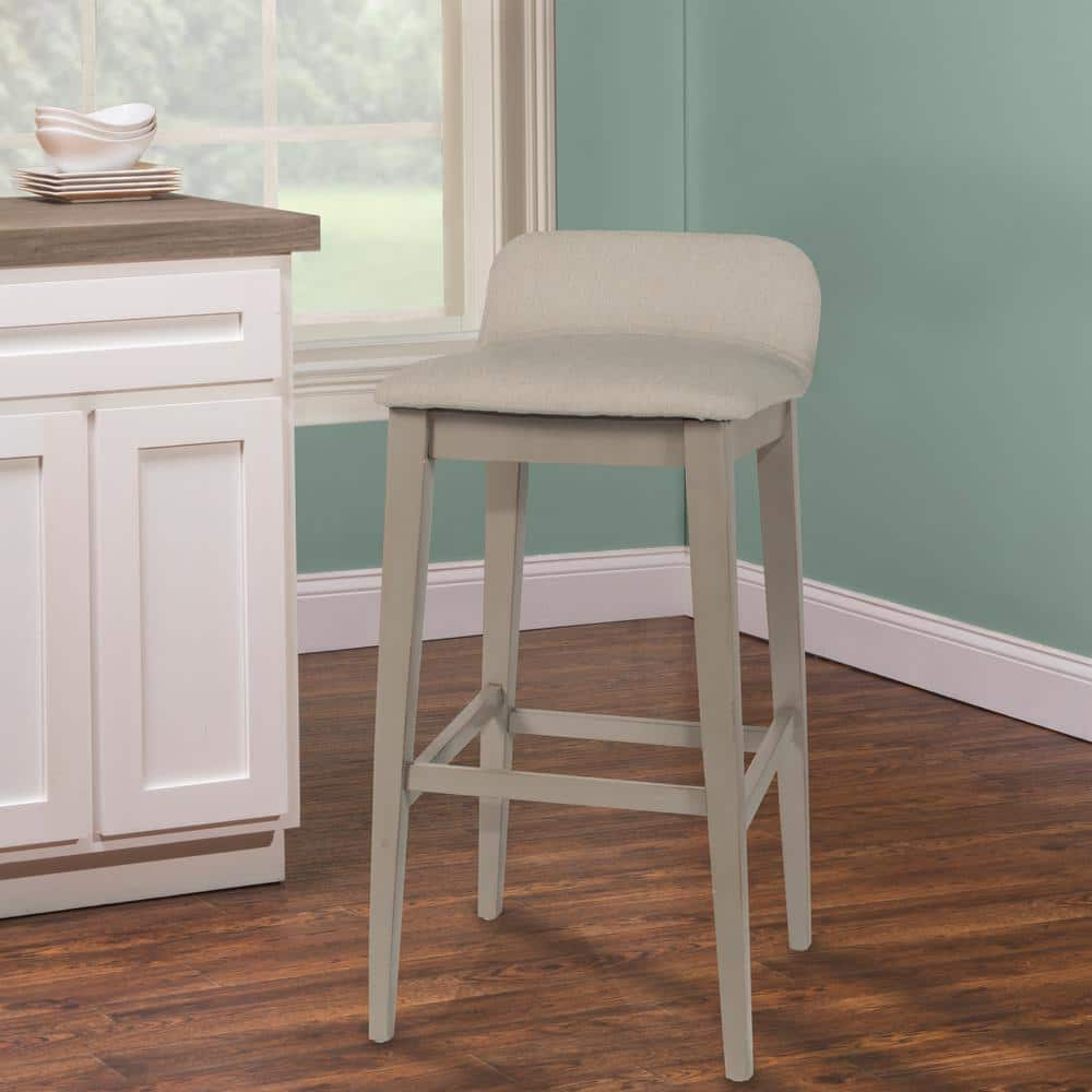 Hillsdale Furniture Maydena 30.25 in. Non-Swivel Bar Distressed Gray Stool 4741-830