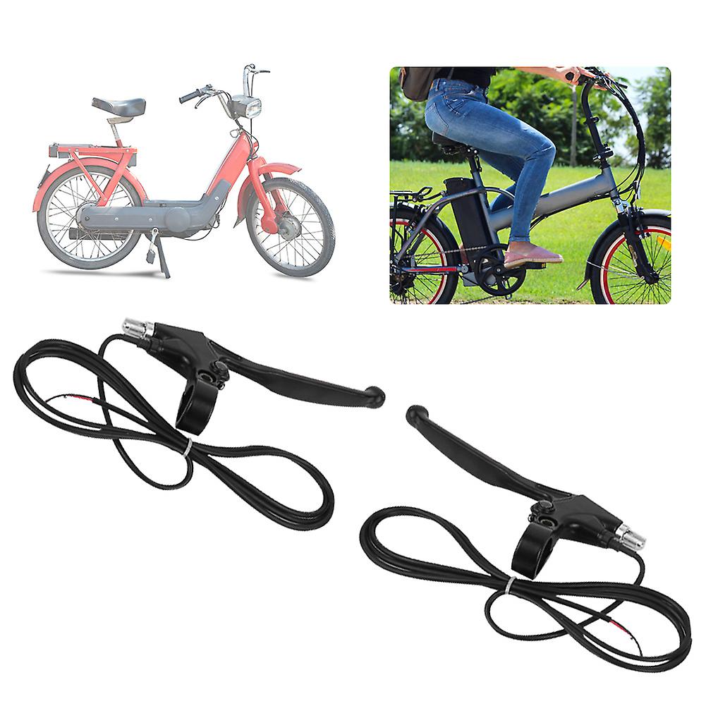 1pair Electric Bicycle Ebike Metal Handle Brake Lever Replacement Accessory Black