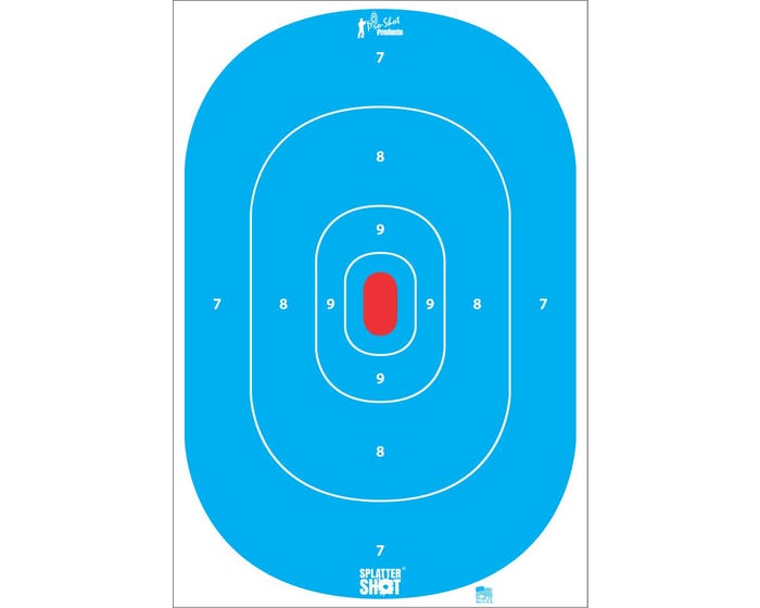 Pro-Shot Splatter Shot 12 x 18 Hi-Vis Blue Silhouette Target， 8 Pack