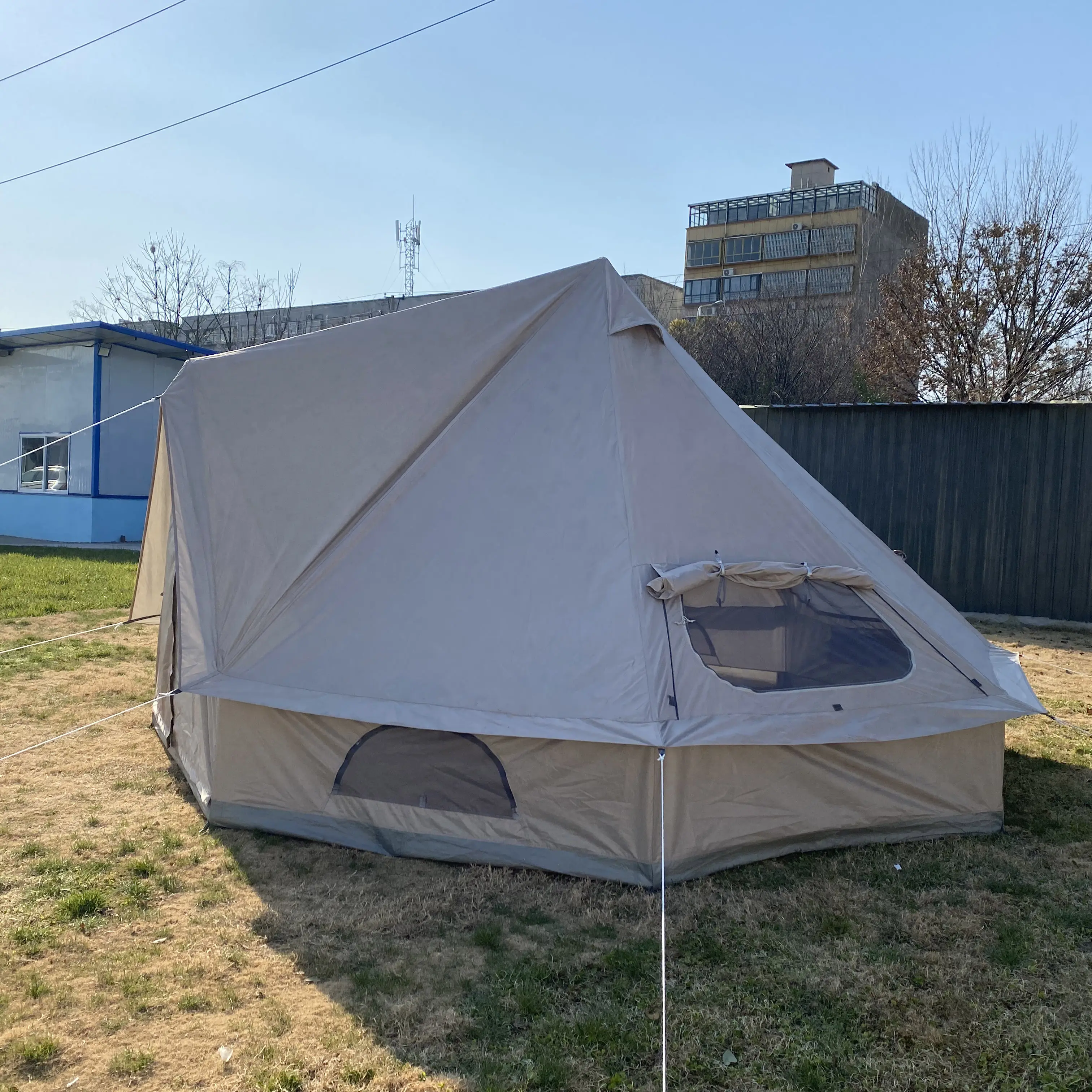 4m Luxury Glamping Mongolian Camping House Family Bell Yurt Tent For Sale