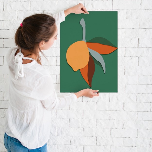 Americanflat Abstract Botanical Wall Art Room Decor Retro Lemon Cut Out By Miho Art Studio