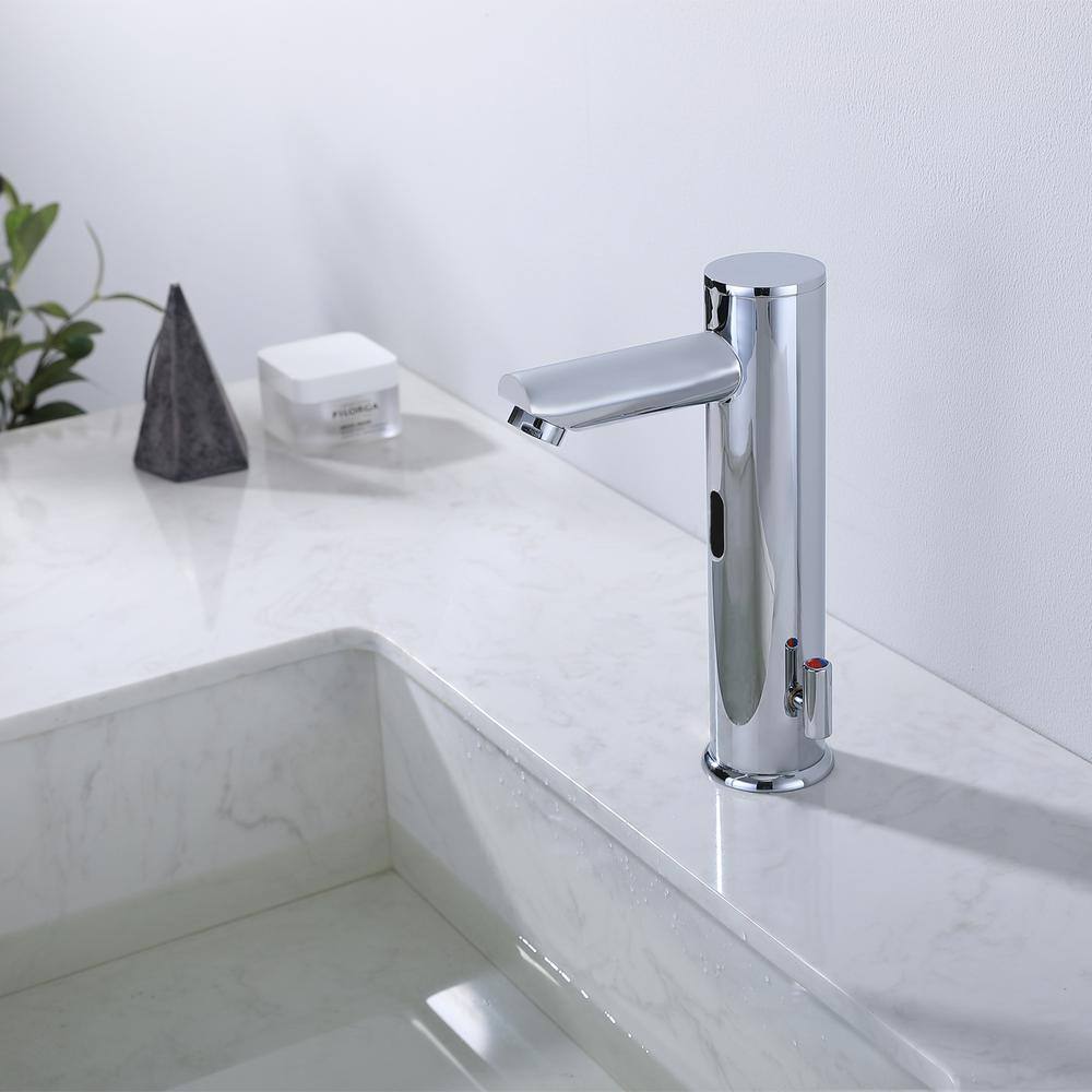 GIVING TREE Mid-Arc Automatic Touchless Single Hole Bathroom Faucet in Chrome HDFFBTSHM-222CH