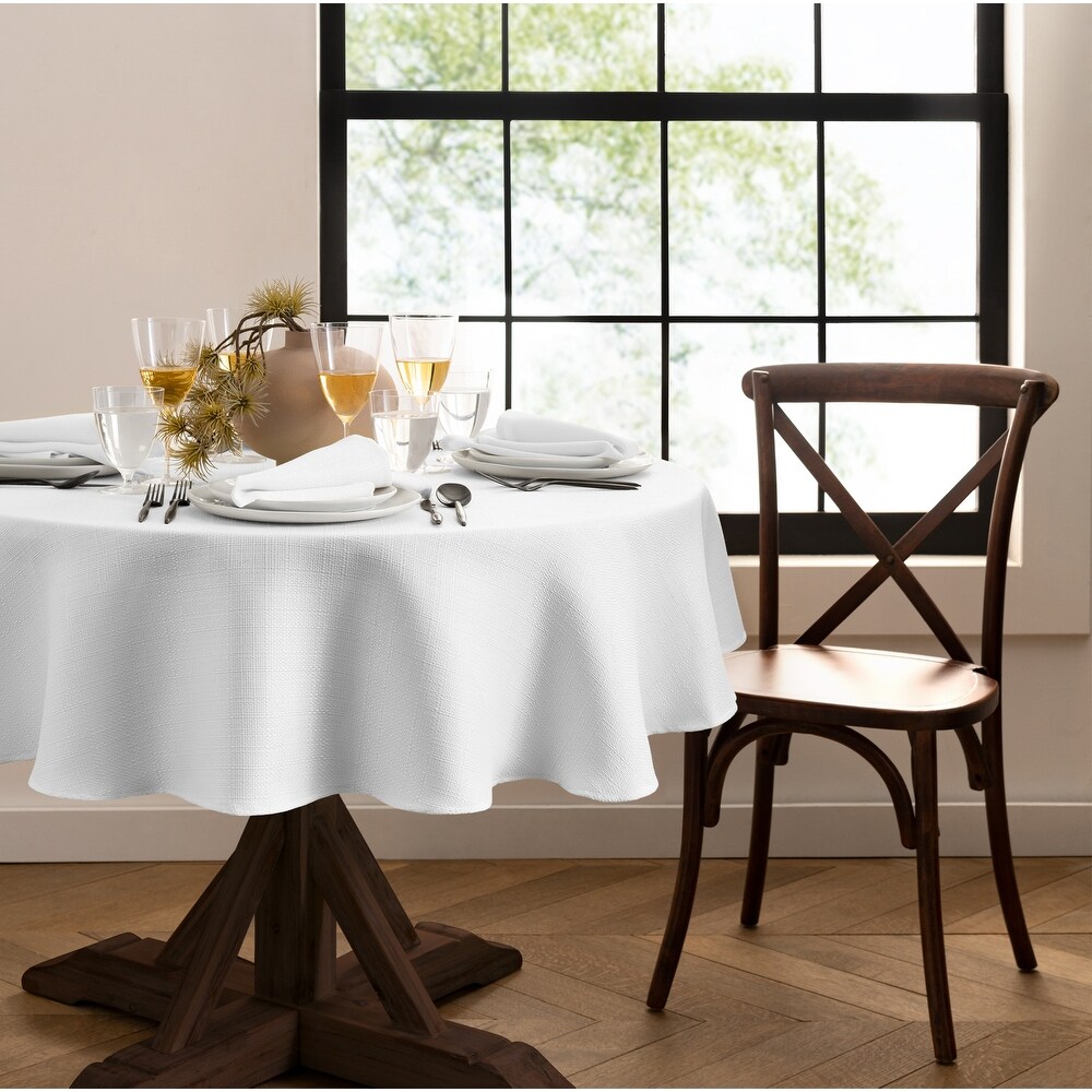 Laurel Solid Texture Water and Stain Resistant Tablecloth