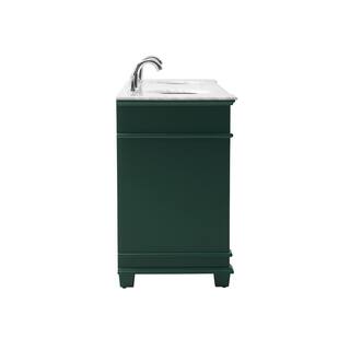 Timeless Home 72 in. W x 21.5 in. D x 35 in. H Double Bathroom Vanity in Green with White Marble TH100072DGN