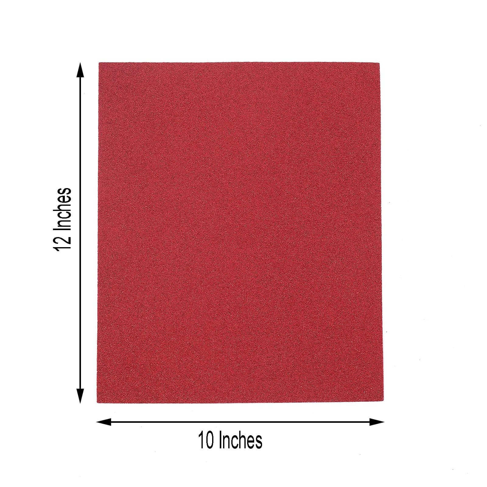 10 Pack Burgundy Self-Adhesive Glitter DIY Craft Foam Sheets 12