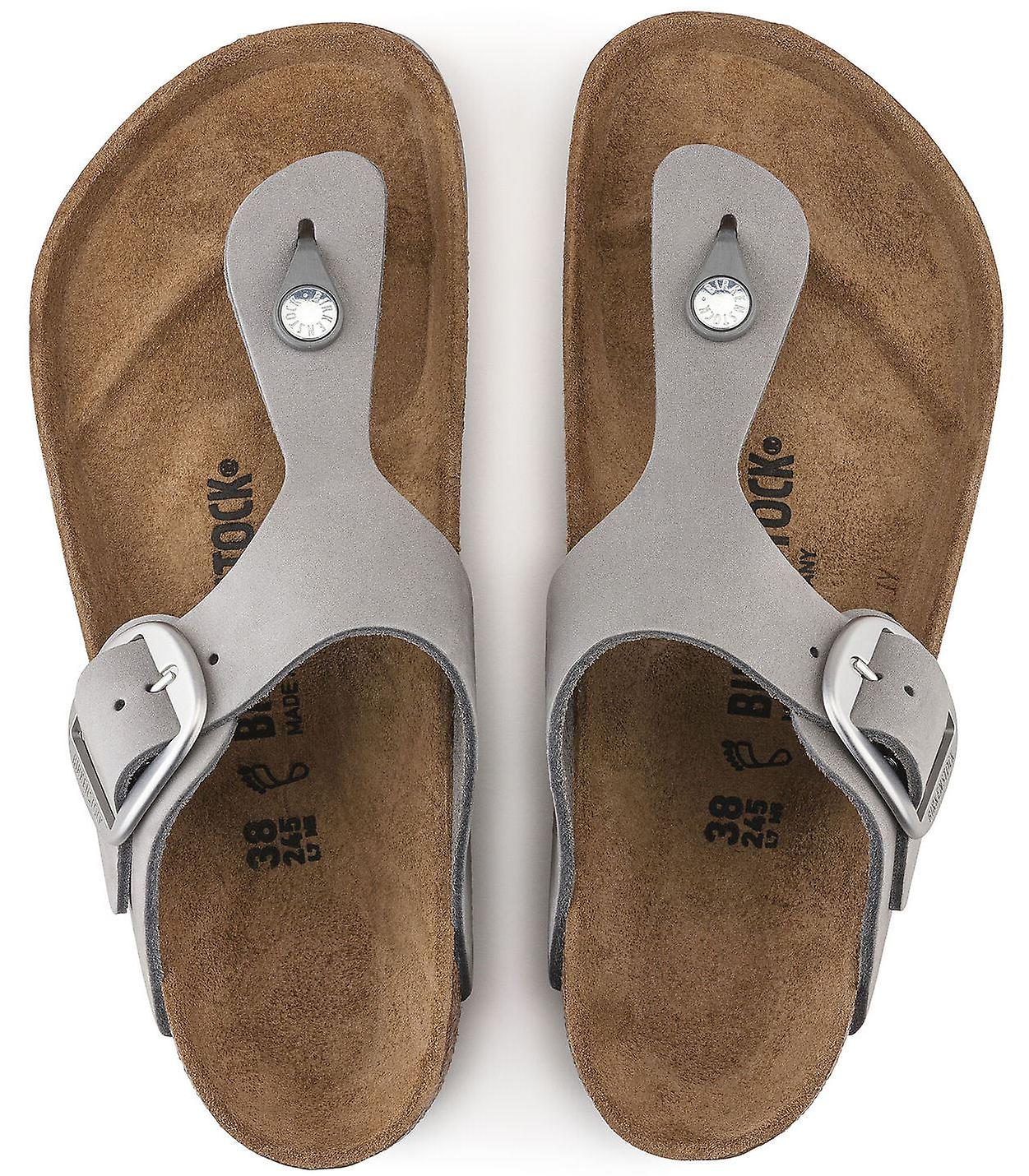 Birkenstock Gizeh Big Buckle Dove Gray Womens Regular Fit Leather Sandals