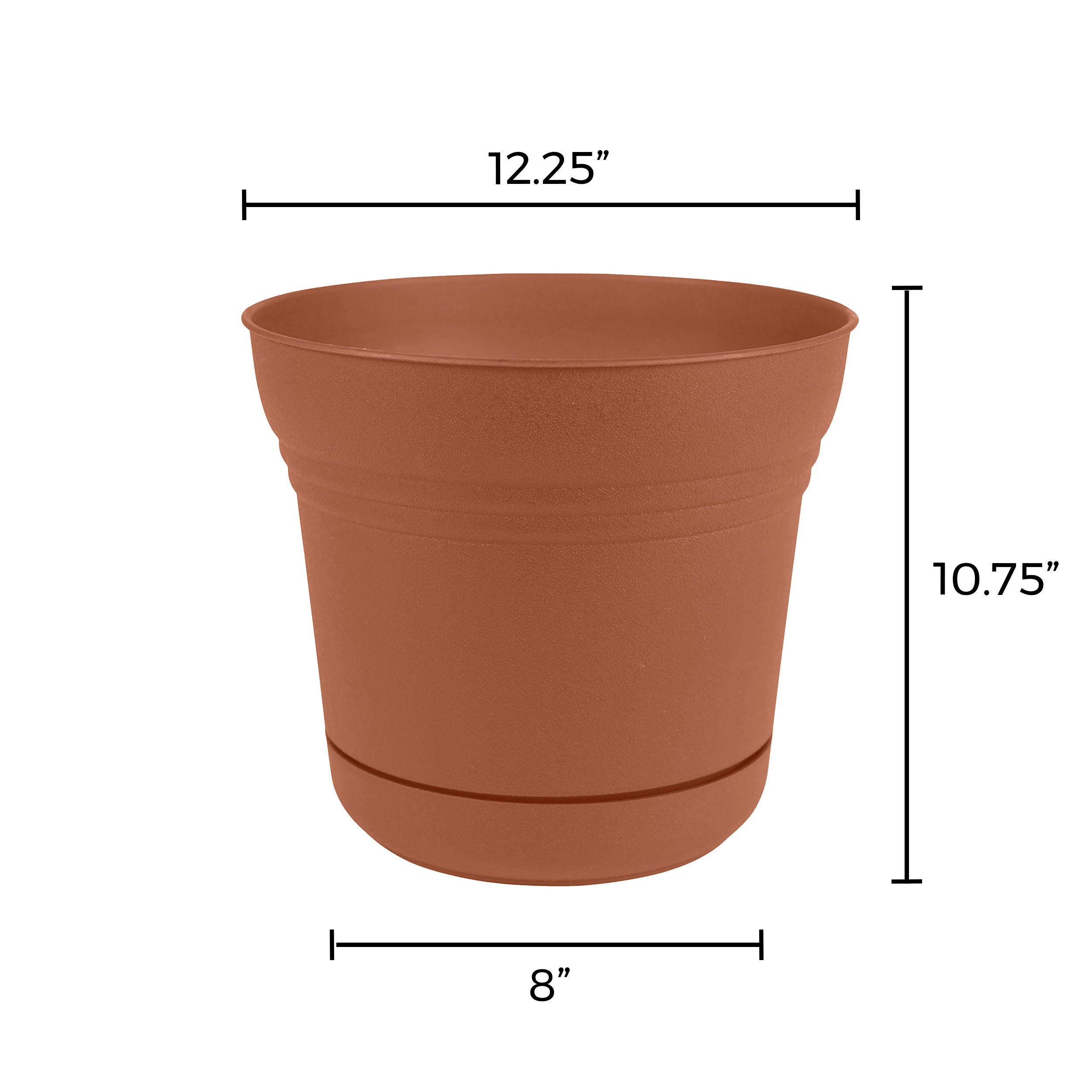 Bloem Saturn Planter w/ Saucer 12 in. Terra Cotta