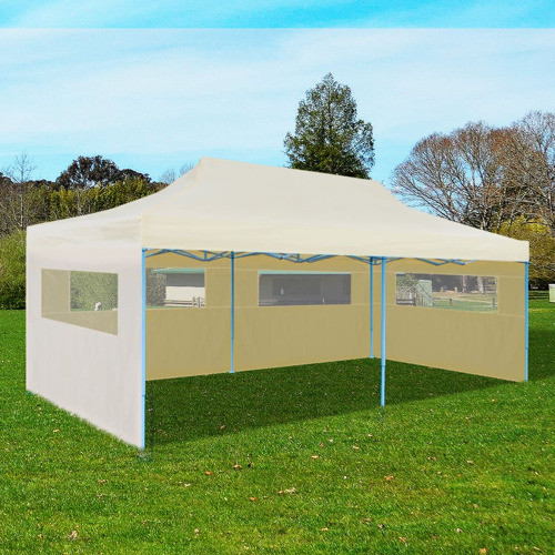 vidaXL Party Tent Foldable Pop up Gazebo Patio Pavilion Canopy for Beach Blue   Contemporary   Gazebos   by vidaXL LLC  Houzz