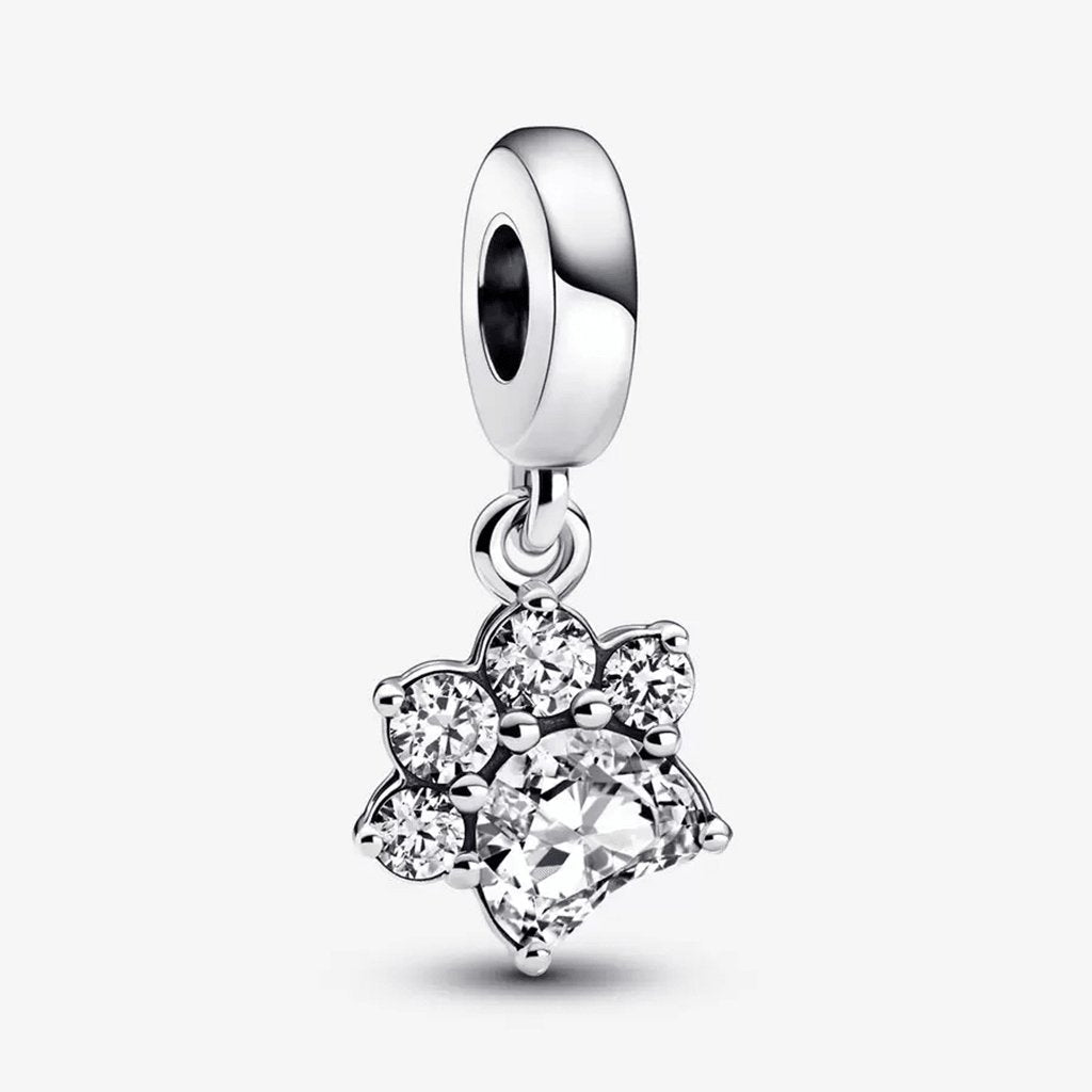 PANDORA  Sparkling Pet Paw Print Dangle Charm