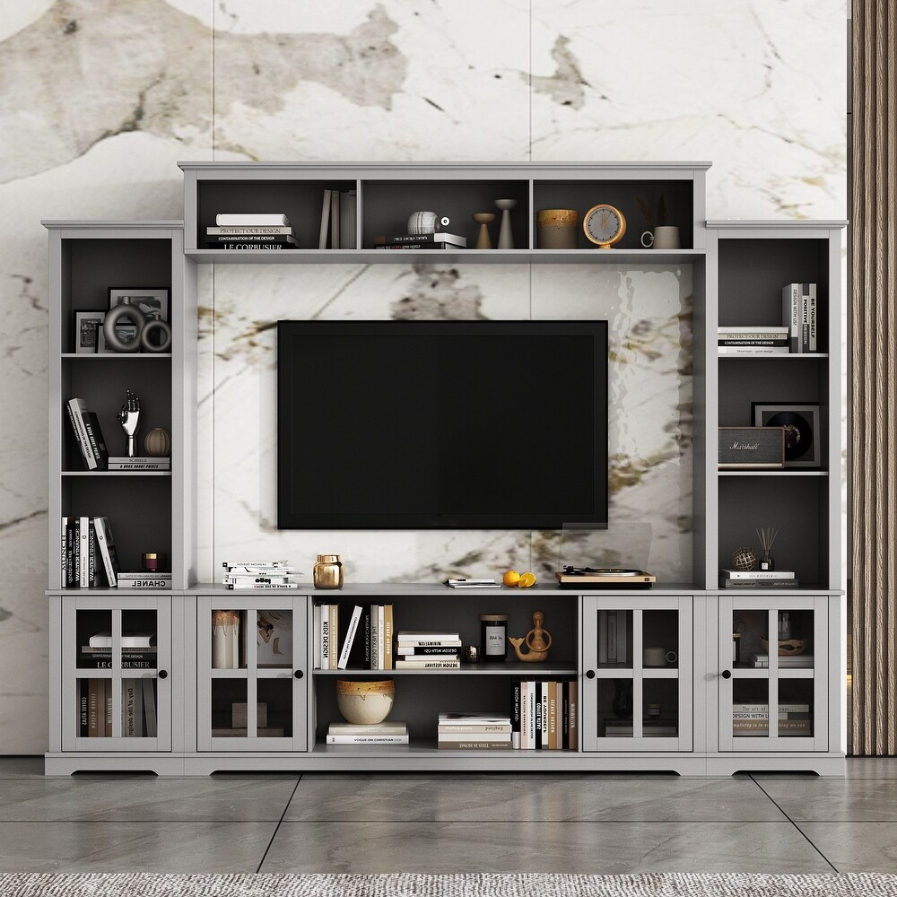 Wall Unit Entertainment Center Bookshelves TV Stand Display End Tables