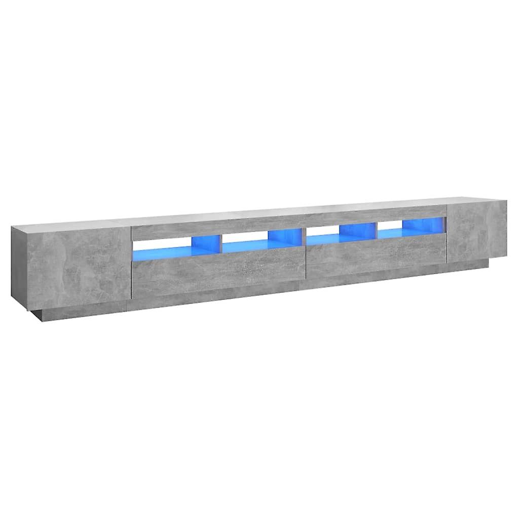 Tv Cabinet With Led Lights Concrete Grey 300x35x40 Cm