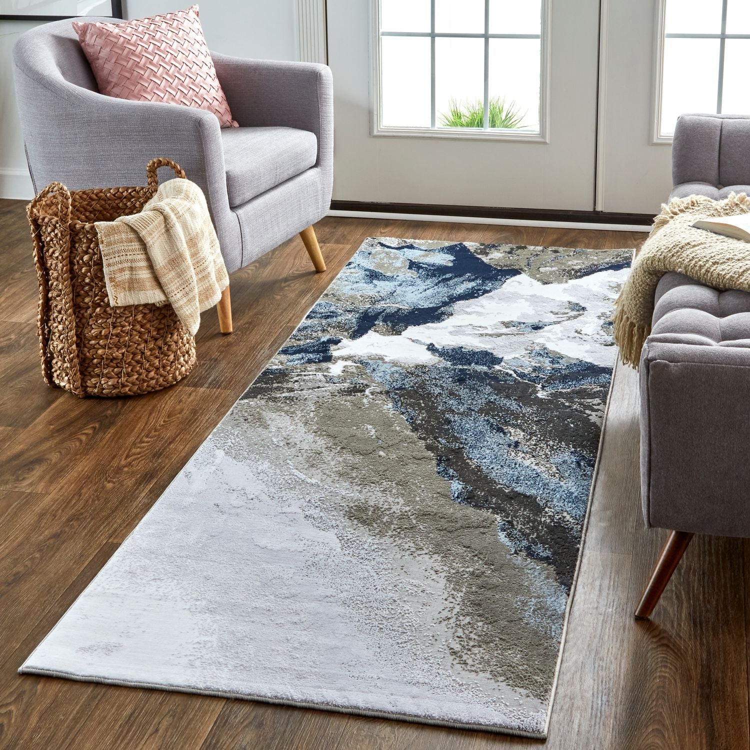 Javers White and Gray Rug by BD Fine