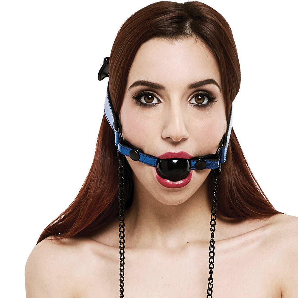 WhipSmart Ball Gag & Nipple Clamps in Blue