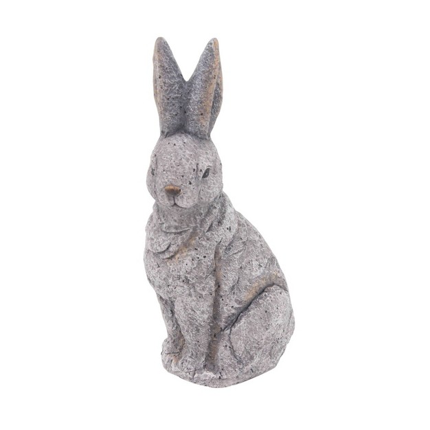 X 11 quot Magnesium Oxide Country Rabbit Garden Sculpture Gray Olivia amp May