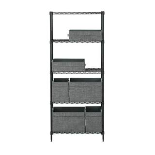 MZG Gray 5-Tier Steel Shelving (11.8 in. x 25.6 in. x 59 in.) 3065150OAG512SG