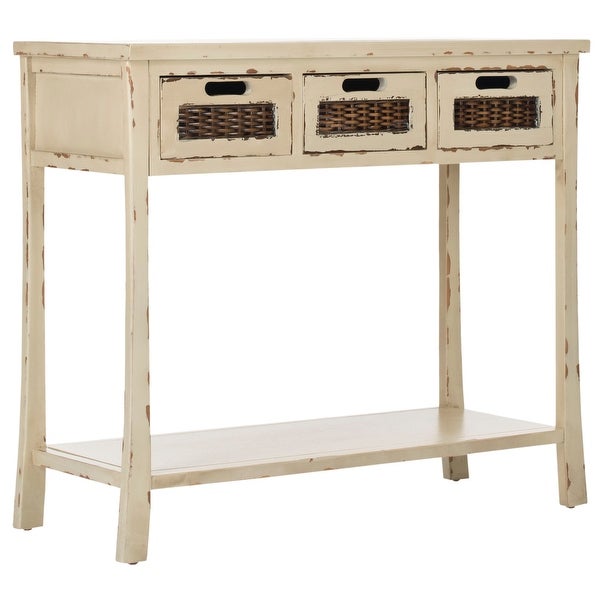 SAFAVIEH Autumn Distressed White 3-drawer Console Table - 34