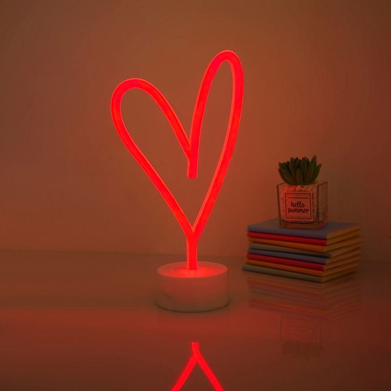 Idea Nuova Decorative Heart Neon Lamp Table Decor